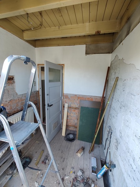 Gesloopte badkamer